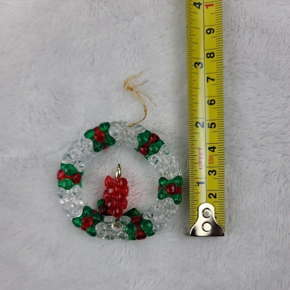 Vintage Beaded Christmas Ornaments Lot of 13 Wreath Bell Candy Canes - Picture 7 of 11